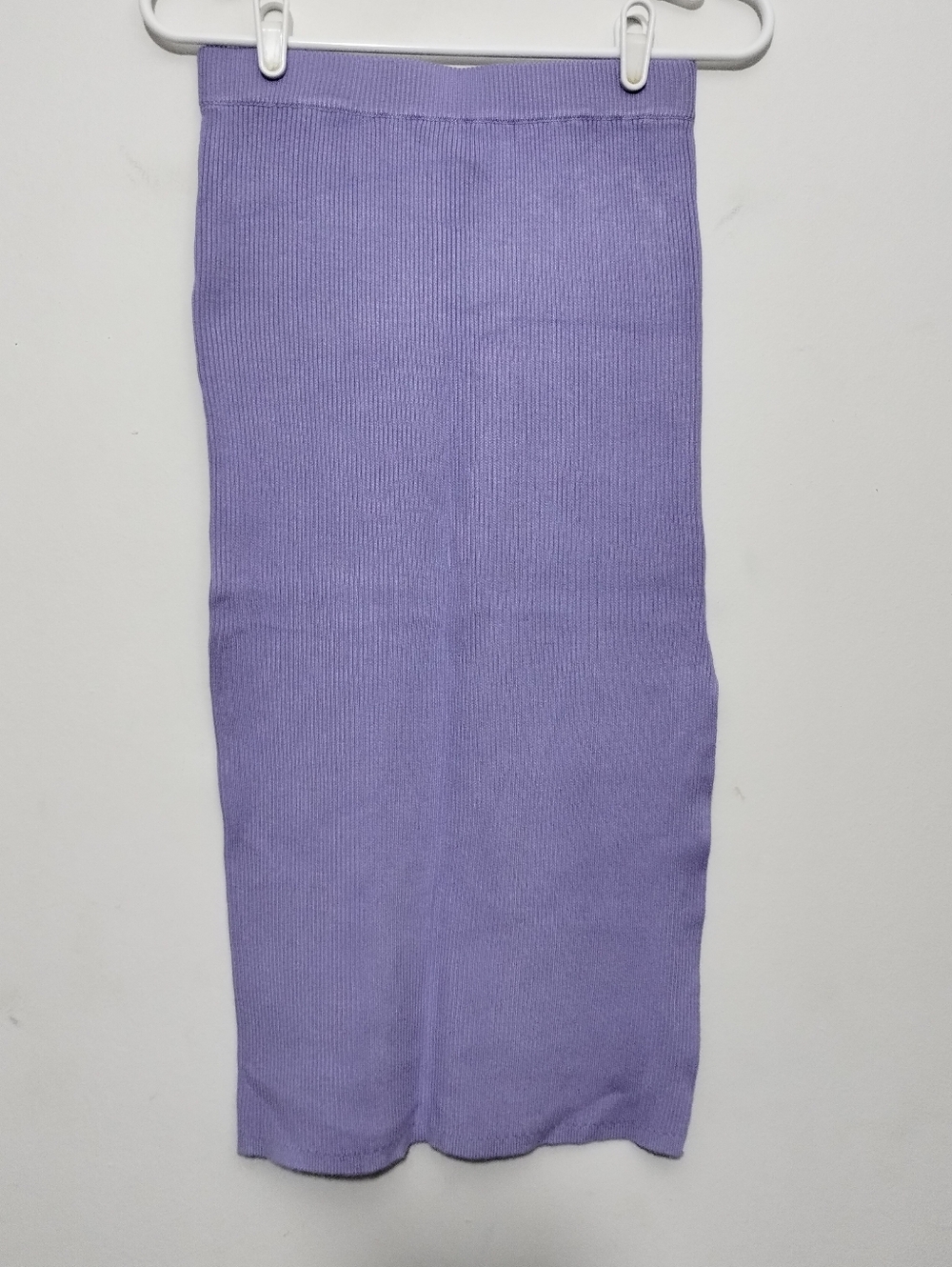House of Harlow 1960 Lilac Ribbed Knit Skirt Side Slit Womens S Lavender Pencil - Picture 2 of 5